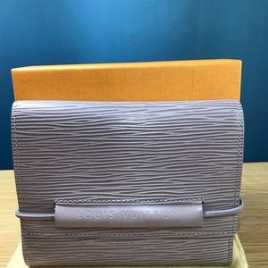 LOUIS VUITTON Epi Elastique trifold wallet Grey